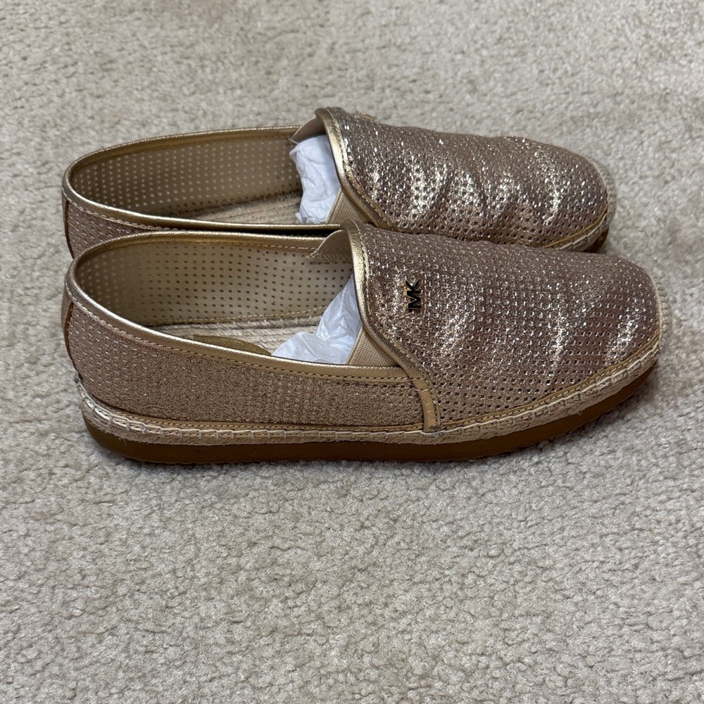 Michael Kors Gold Textured Flats